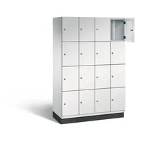 C+P Schließfachschrank Cambio mit Sockel 1.200 x 1.950 x 525 mm (B x H x T) 16 Fächer lichtgrau