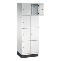 C+P Schließfachschrank Cambio mit Sockel 600 x 1.950 x 525 mm (B x H x T) 8 Fächer lichtgrau