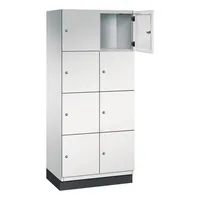 C+P Schließfachschrank Cambio mit Sockel 800 x 1.950 x 525 mm (B x H x T) 8 Fächer lichtgrau
