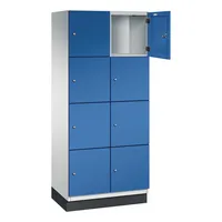 C+P Schließfachschrank Cambio mit Sockel 800 x 1.950 x 525 mm (B x H x T) 8 Fächer lichtgrau