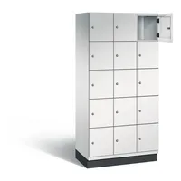 C+P Schließfachschrank Cambio mit Sockel 900 x 1.950 x 525 mm (B x H x T) 15 Fächer lichtgrau