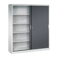 CP-Möbel Schiebetürenschrank Acurado 214000S10126, abschließbar, 2x5 OH, schwarzgrau/lichtgrau, 160x195x40cm (BxHxT) 4052574992959 CP-Möb