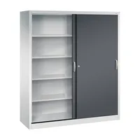 CP-Möbel Schiebetürenschrank Acurado 215000S10121, abschließbar, 2x5 OH, schwarzgrau/lichtgrau, 160x195x50cm (BxHxT) 4053597279287 CP-Möb