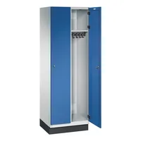C+P Kleiderspind Cambio mit Sockel 600 x 1.950 x 525 mm (B x H x T) 2 Abteile lichtgrau