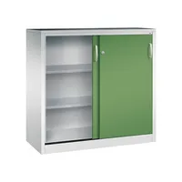 CP-Möbel Schiebetürenschrank Acurado 2057092S10010, abschließbar, 3 OH, resedagrün/lichtgrau, 120x120x50cm (BxHxT) 4050646447543 CP-Möbel