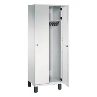 C+P Kleiderspind Cambio mit Standfuß 600 x 1.980 x 525 mm (B x H x T) 2 Abteile lichtgrau