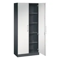 CP-Möbel Flügeltürenschrank Asisto 141003000S10184, abschließbar, 5 OH, schwarzgrau/lichtgrau, 80x198x43,5cm (BxHxT) 4059369536893 CP-Möb