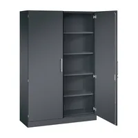 CP-Möbel Flügeltürenschrank Asisto 141001000S10031, abschließbar, 5 OH, schwarzgrau, 120x198x43,5cm (BxHxT) 4050646008669 CP-Möbel