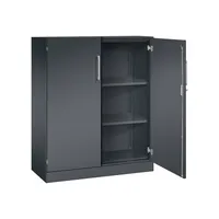 CP-Möbel Flügeltürenschrank Asisto 141032000S10154, abschließbar, 3 OH, schwarzgrau, 100x131x43,5cm (BxHxT) 4060061312005 CP-Möbel