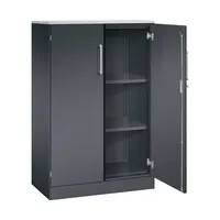 CP-Möbel Flügeltürenschrank Asisto 141033000S10145, abschließbar, 3 OH, schwarzgrau, 120x131x43,5cm (BxHxT) 4060061312067 CP-Möbel