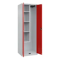 CP-Möbel Putzmittelschrank Classic Plus 080100-00-S10002 verkehrsrot, lichtgrau 60,0 x 50,0 x 185,0 cm, aufgebaut 4067521356890 CP-Möbel