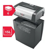 AKTION: Rexel Momentum X406 Aktenvernichter mit Partikelschnitt P-4, 4 x 28 mm, bis 6 Blatt, schwarz mit 10 Euro CashBack