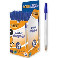 AKTION BIC Kugelschreiber Cristal transparent Schreibfarbe blau 50 St + GRATIS 2x BIC 4-Farben-Kugelschreiber 4-Colours Smooth blau hellblau Schreibfarbe schwarz blau rot grün