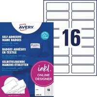 AVERY Zweckform L4783-20 Acetatseide Namensetiketten 88,9x31mm weiß 4004182147832 AVERY Zweckform 320 Stück