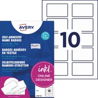 AVERY Zweckform Namens-Etiketten Kennzeichnungsetiketten L4785-20 weiß 80x50mm (BxH) 200 Etiketten  4004182074831 AVERY Zweckform 200 Stück