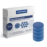 Magnetoplan Haftmagnet Discofix Magnum, 1660014, Rund, 34mm Ø, dunkelblau, 2000g 4013695025018 Magnetoplan 10 Stück