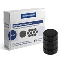 Magnetoplan Haftmagnet Discofix Magnum, 1660012, Rund, 34mm Ø, schwarz, 2000g 4013695010809 Magnetoplan 10 Stück