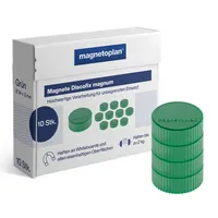 Magnetoplan Haftmagnet Discofix Magnum, 1660005, Rund, 34mm Ø, grün, 2000g 4013695010779 Magnetoplan 10 Stück