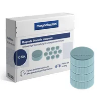 Magnetoplan Haftmagnet Discofix Magnum, 1660003, Rund, 34mm Ø, blau, 2000g 4013695010762 Magnetoplan 10 Stück