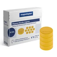 Magnetoplan Haftmagnet Discofix Magnum, 1660002, Rund, 34mm Ø, gelb, 2000g 4013695025445 Magnetoplan 10 Stück
