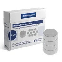 Magnetoplan Haftmagnet Discofix Magnum, 1660001, Rund, 34mm Ø, grau, 2000g 4013695010755 Magnetoplan 10 Stück