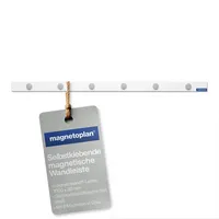 Magnetoplan Magnetleiste weiß, 1000mm x 50mm selbstklebend inkl. 6 Magnete 4013695010687 magnetoplan