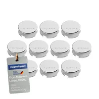 Magnetoplan Haftmagnet Ergo Large, 1665032, Rund, 34mm Ø, silber, 2000g 4013695043197 Magnetoplan 10 Stück