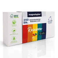 Magnetoplan Moderationskarten Rainbow 112501540, 20x10cm, rechteckig, 120g, farbig sortiert  4013695066981 Magnetoplan 250 Stück