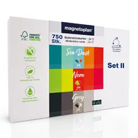 Magnetoplan Moderationskarten Set 2 117501502, 20x10cm, rechteckig, 120g, farbig sortiert  4013695067032 Magnetoplan 750 Stück