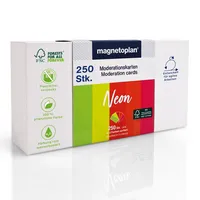 Magnetoplan Moderationskarten Neon  112501560, 20x10cm, rechteckig, 120g, farbig sortiert  4013695067001 Magnetoplan 250 Stück