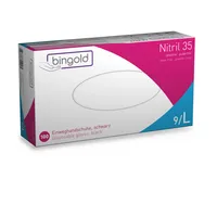 Bingold Einweghandschuhe Nitril 35BLACK, Nitril, lebensmittelecht, schwarz, Größe L, 4004034004016 Bingold 100 Stück
