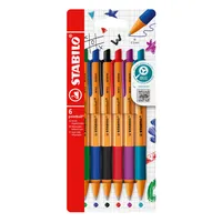 STABILO Kugelschreiber pointball orange/weiß, Schreibfarbe: farbsortiert, 6 St.