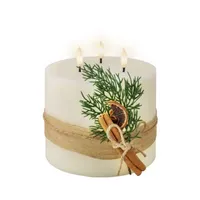 LUMINEO Kerze 487517 Herbst creme 15x15cm (ØxH) 230 h Brenndauer 8720194780077 LUMINEO