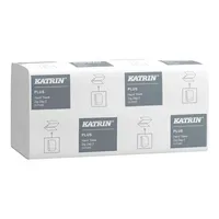 Katrin Falthandtücher Plus 85040, 22,4x23cm, 2-lagig, Zickzack (V-Falz), hochweiß, Tissue 6414301085040 Katrin 4000 Blatt