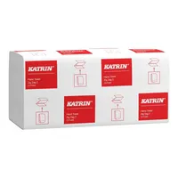 Katrin Falthandtücher Classik, Zick Zack 2 45570, 22,4x23cm, 2-lagig, Zickzack (V-Falz), weiß, Recyclingpapier 6414301045570 Katrin 4000 Blatt