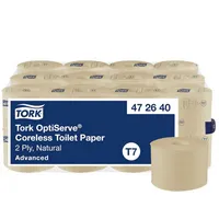 Tork Toilettenpapier OptiServe Coreless 472640, 2-lagig, natur, 820 Blatt/Rolle, 7322542403877 Tork 24 Stück