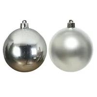 Weihnachtskugeln aus Kunststoff silber 10 cm Ø 4 Stück