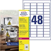 AVERY Zweckform Etiketten L4778-20 45,7 x 21,2 mm weiß PE Folie wetterfest 4004182235423 AVERY Zweckform 960 Stück