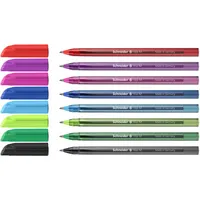Schneider Kugelschreiber Vizz M 102298, blau / schwarz / rot / grün / hellblau / pink / violett / hellgrün, 0,7mm, Einweg 4004675153739 Sc 8 Stück