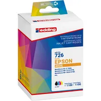 Edding Druckerpatrone EDD-726 18-726 (kompatibel mit Epson), schwarz/cyan/magenta/yellow, ca. 4 x 1100 Seiten 4057305080219 Edding 4 Stück