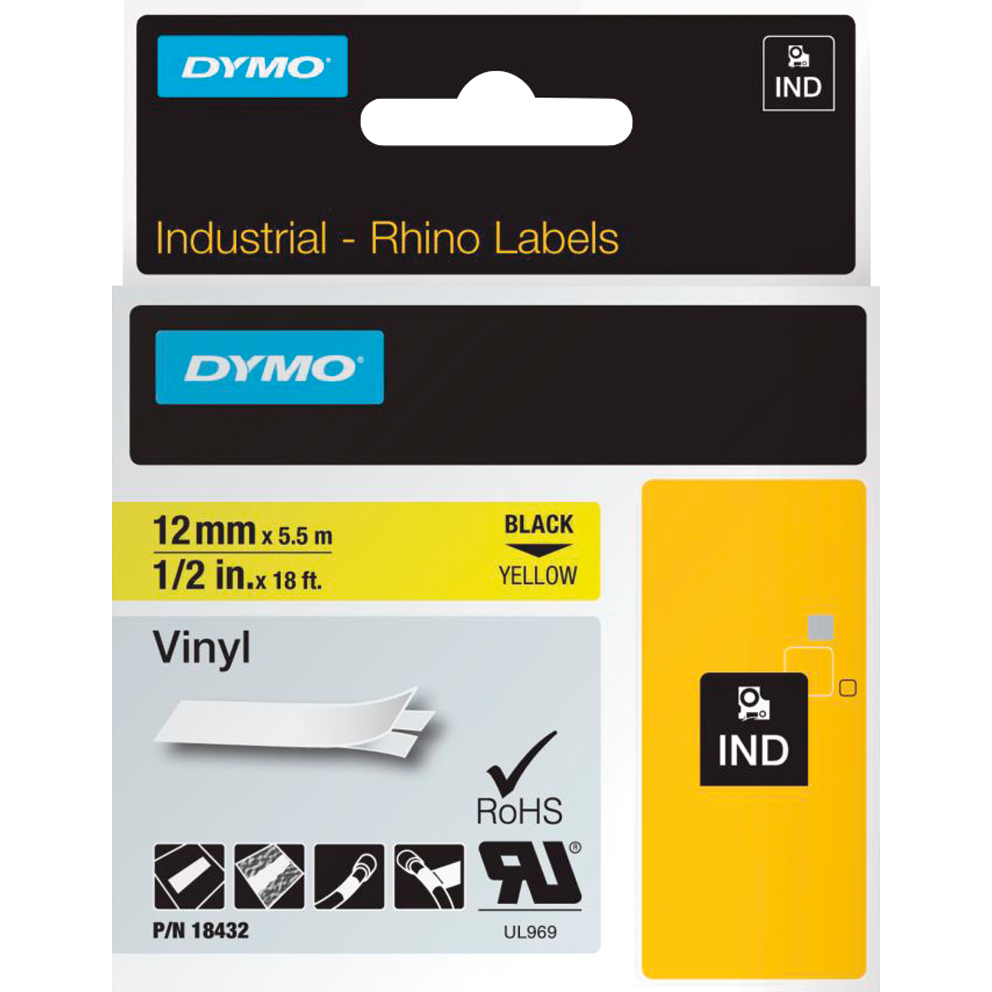 DYMO® Schriftbandkassette IND 12 mm x 5,5 m (B x L) — 2