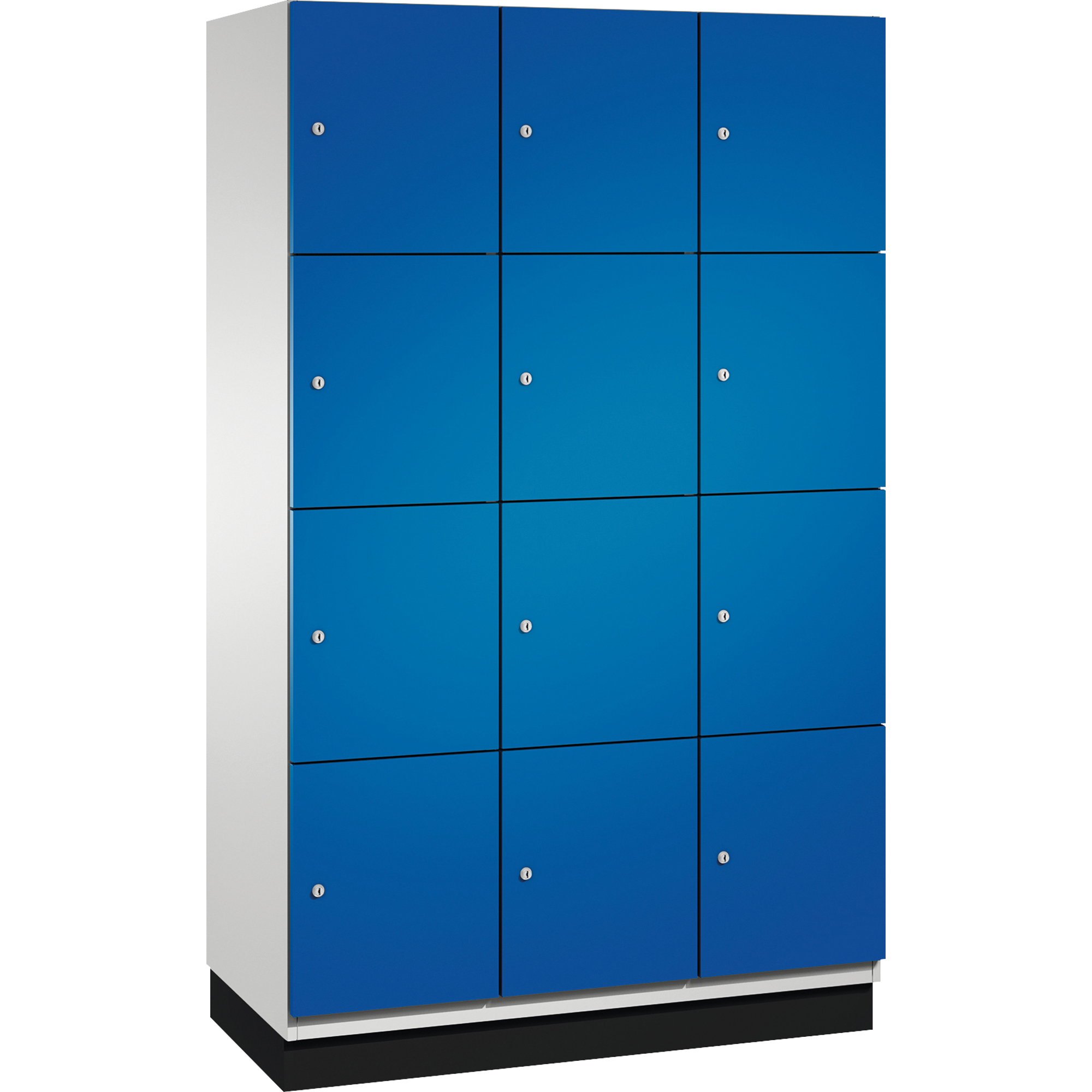 C+P Schließfachschrank Cambio mit Sockel 1.200 x 1.950 x 525 mm (B x H x T) 12 Fächer lichtgrau — 2