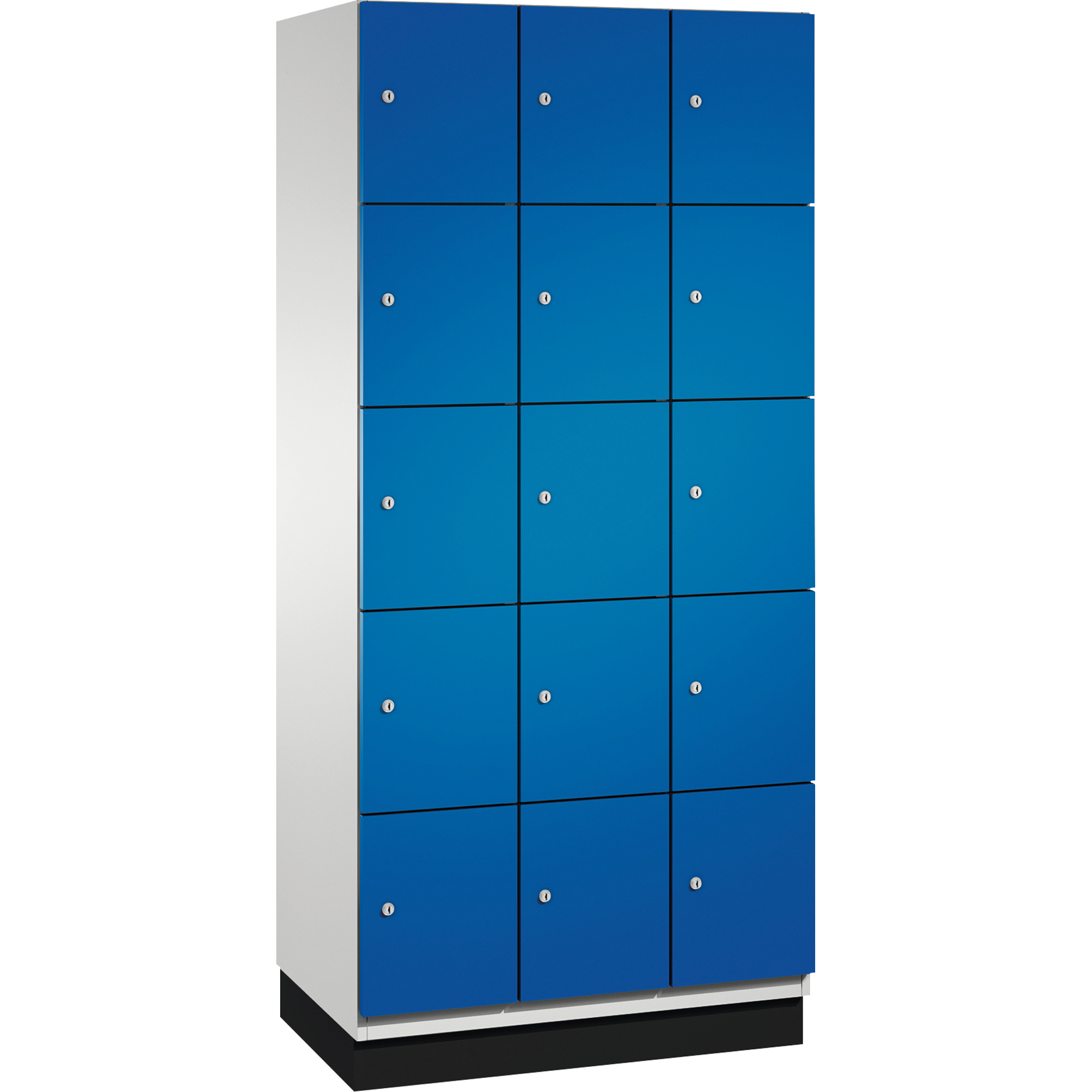 C+P Schließfachschrank Cambio mit Sockel 900 x 1.950 x 525 mm (B x H x T) 15 Fächer lichtgrau — 2