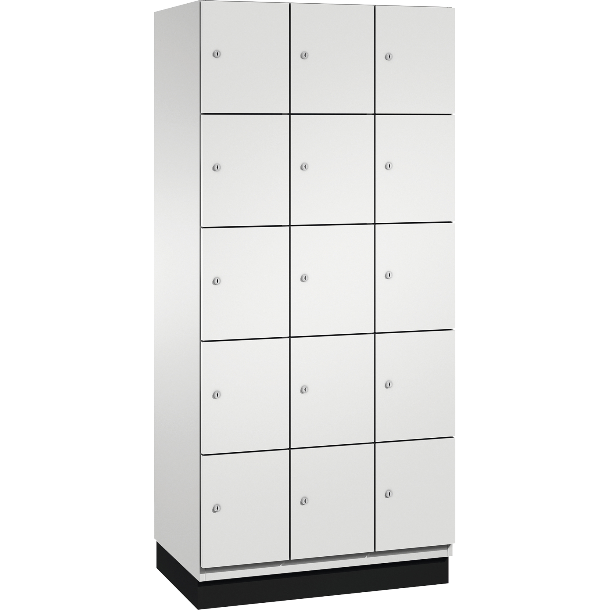 C+P Schließfachschrank Cambio mit Sockel 900 x 1.950 x 525 mm (B x H x T) 15 Fächer lichtgrau — 2