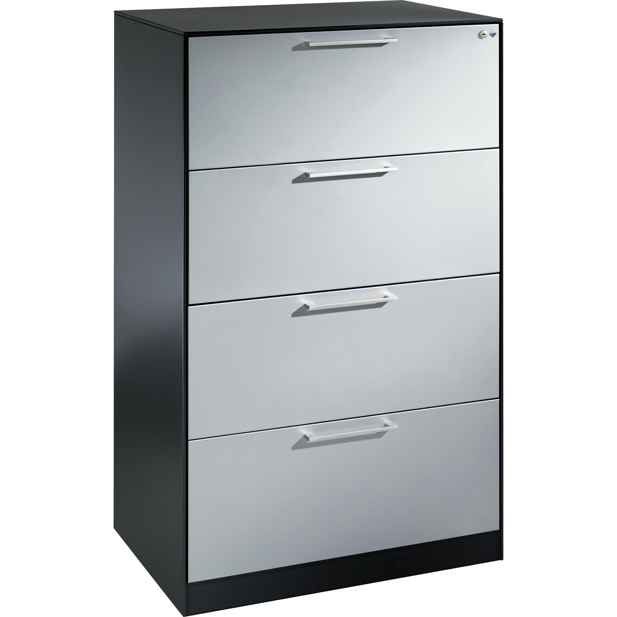 C+P Hängeregistraturschrank Asisto 800 x 1.298 x 600 mm (B x H x T) weißaluminium schwarzgrau — 2