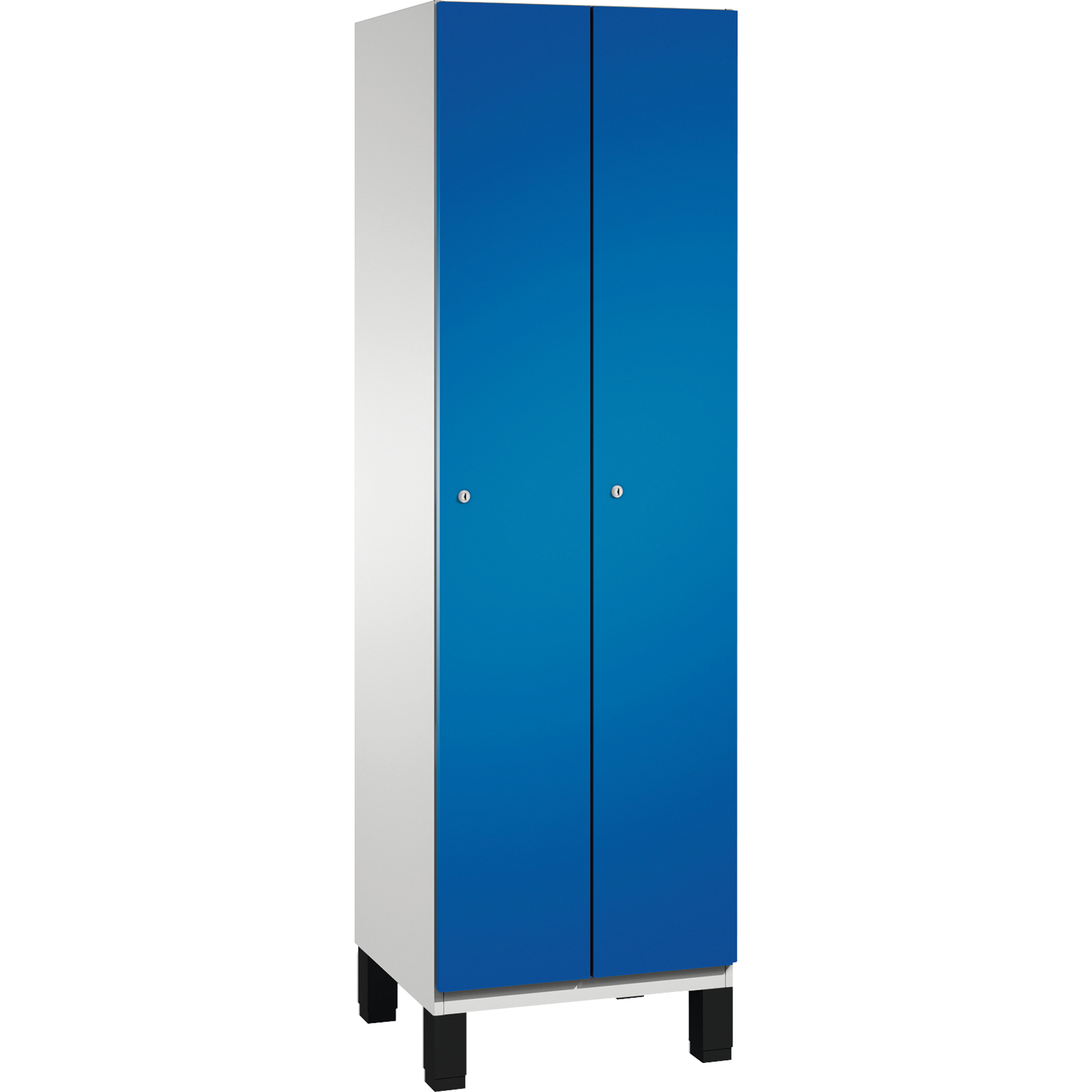 C+P Kleiderspind Cambio mit Standfuß 600 x 1.980 x 525 mm (B x H x T) 2 Abteile lichtgrau — 2