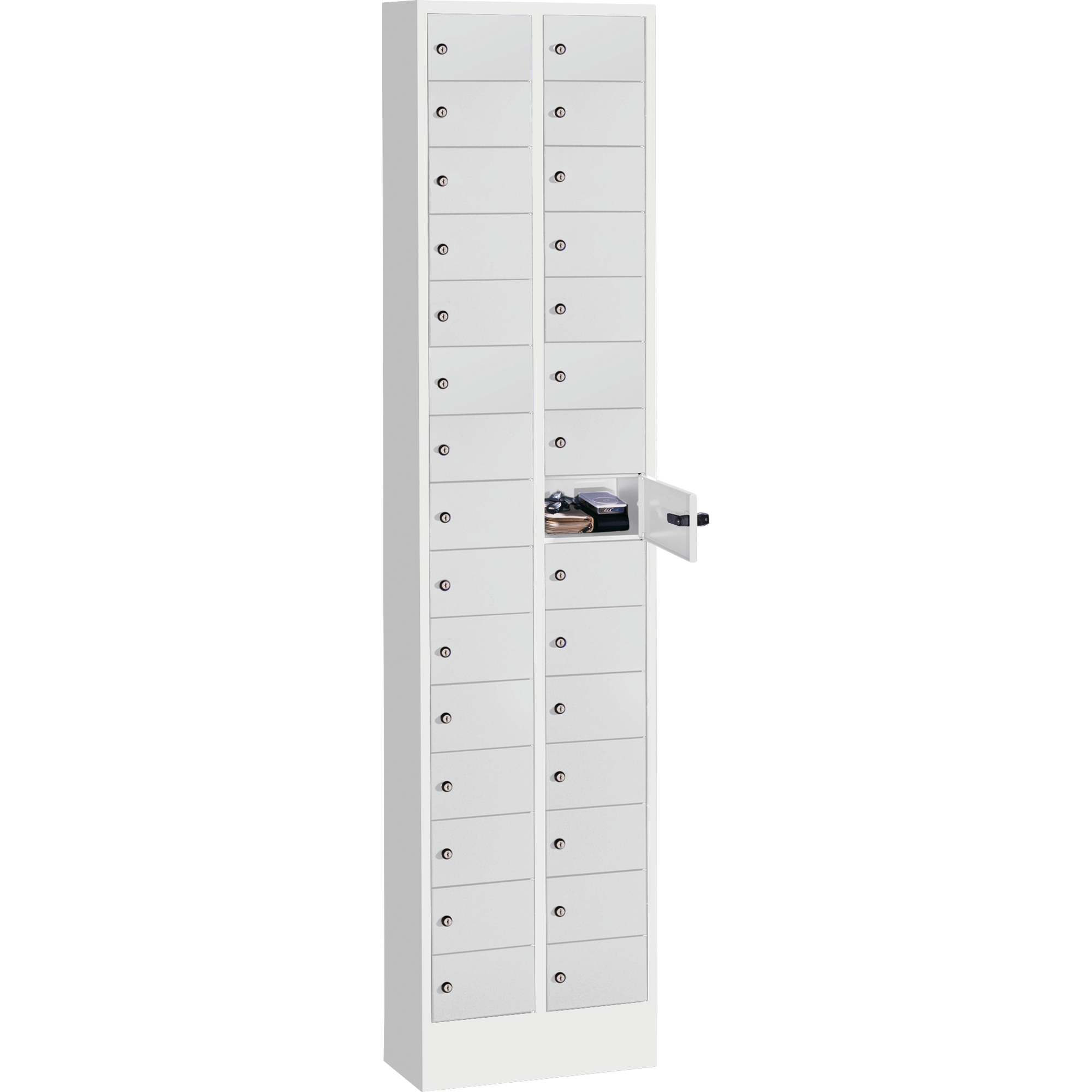 C+P Schließfachschrank Intro mit Sockel 30 Fächer lichtgrau — 2