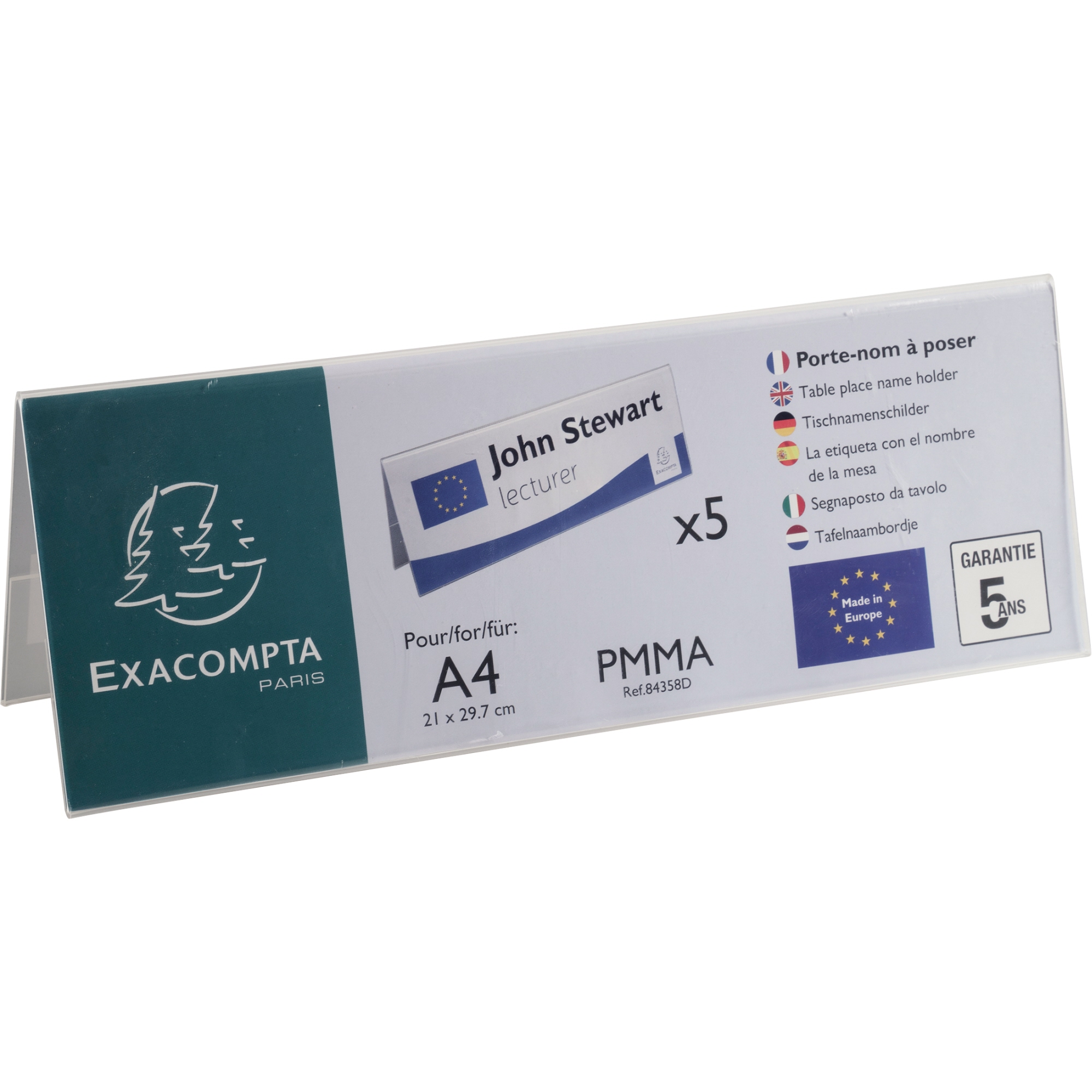 Exacompta Tischnamensschild Office Exacryl DIN A4 quer — 2