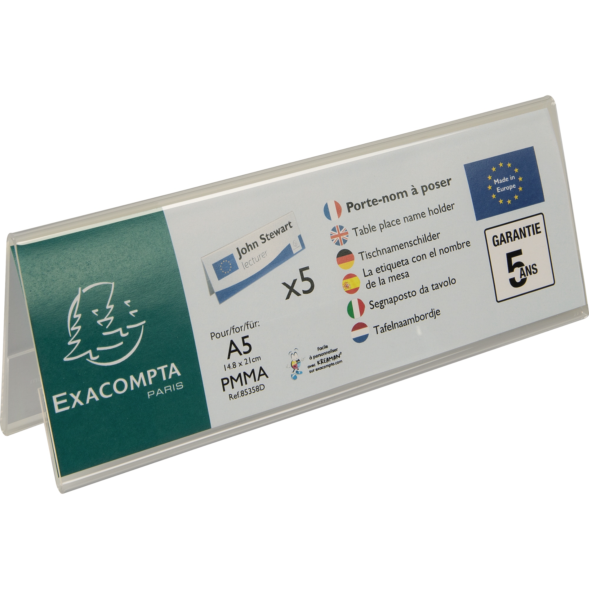 Exacompta Tischnamensschild Office Exacryl DIN A5 quer — 2