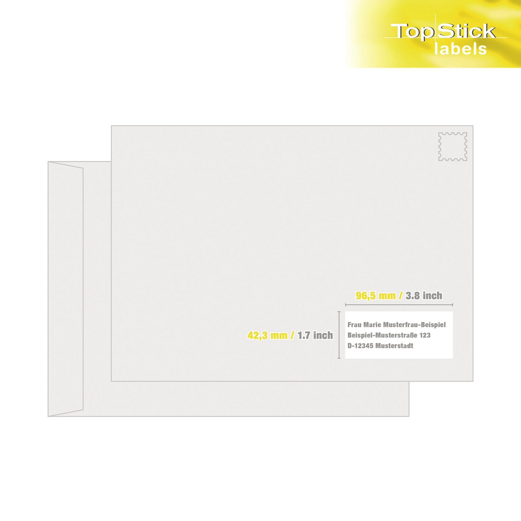 Universaletikett TopStick 96,5 x 42,3 mm (B x H) — 2